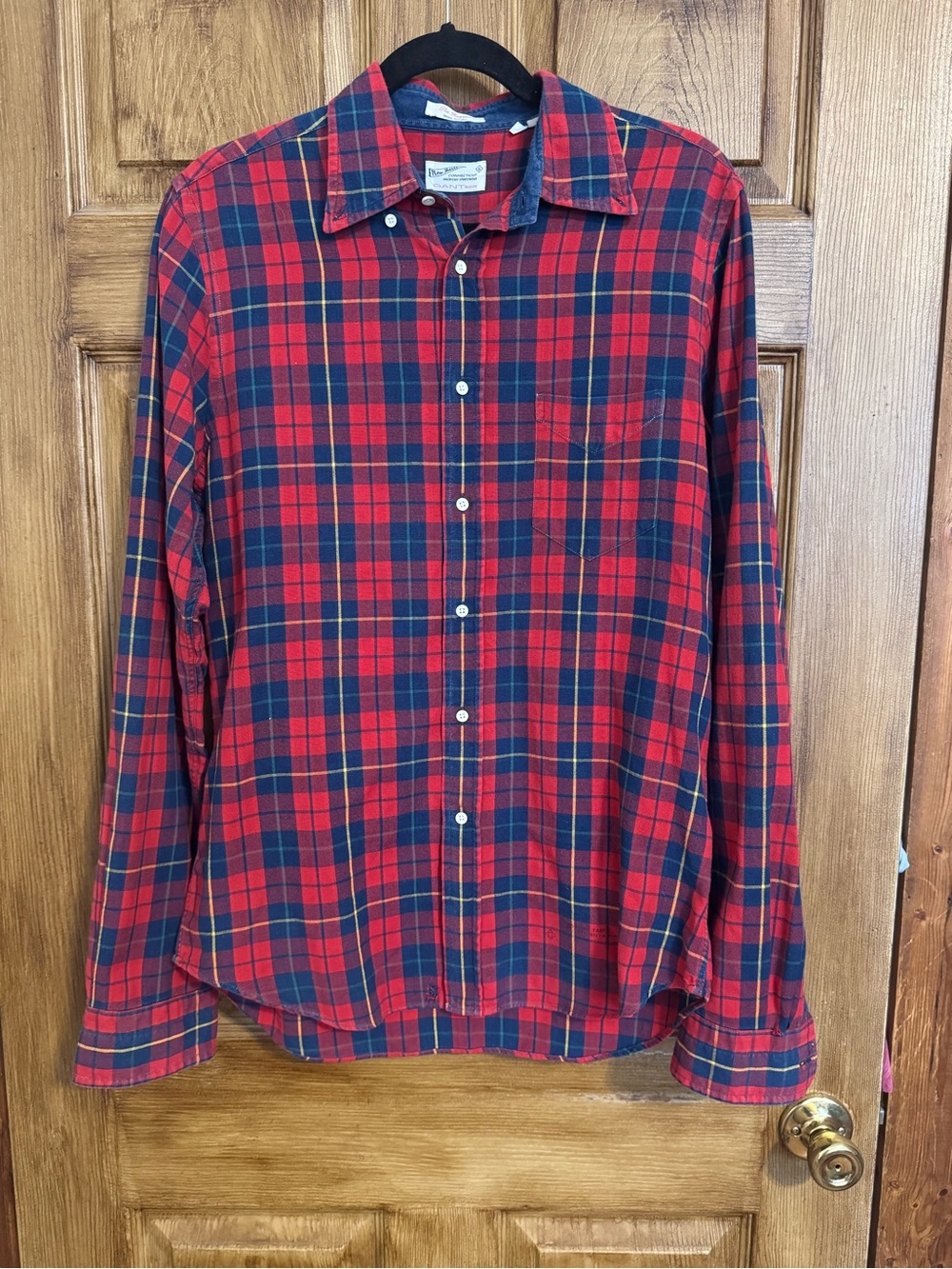 The Hugger Red and Navy Plaid Button-Down Shirt
